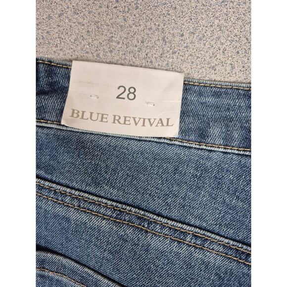 NWT Blue Revival Recycled Denim Teresa Crystal Studs Straight Ankle Jean 28x27 - Picture 7 of 9